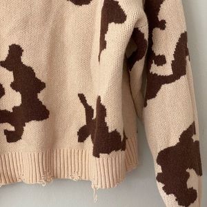 Alter’d State Brown Cow Print Sweater